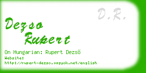 dezso rupert business card