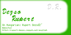 dezso rupert business card